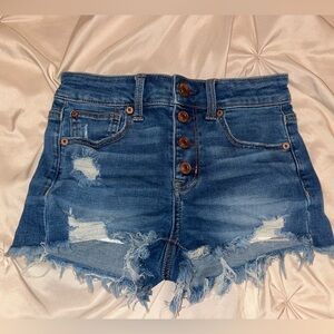 American Eagle Outfitters Blue Jean Shorts Distressed